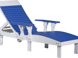 blue / white plcbw poly lounge chair blue white
