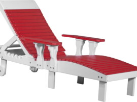 red / white plcrw poly lounge chair red white