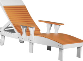 tangerine / white plctw poly lounge chair tangerine white