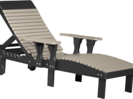 weatherwood / black plcwwb poly lounge chair weatherwood black