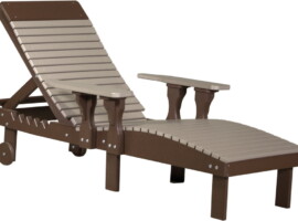 weatherwood / chestnut brown plcwwcbr poly lounge chair weatherwood chestnut brown
