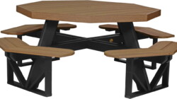 antique mahogany / black poptamb poly octagon picnic table antique mahogany black