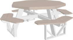 birch / white poptbiw poly octagon picnic table birch white