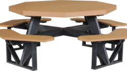 cedar / black poptcb poly octagon picnic table cedar black