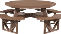 chestnut brown poptcbr poly octagon picnic table chestnut brown