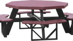 cherrywood / black poptchb poly octagon picnic table cherrywood black