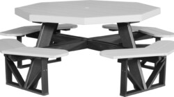 dove gray / black poptdgb poly octagon picnic table dove gray black
