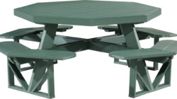 green poptg poly octagon picnic table green