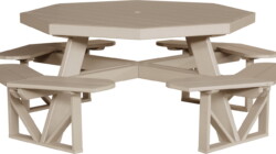 weatherwood poptww poly octagon picnic table weatherwood