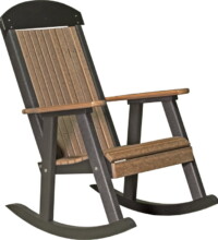 antique mahogany / black ppramb poly porch rocker antique mahogany black