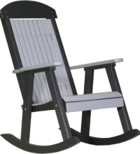 dove gray / black pprdgb poly porch rocker dove gray black