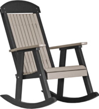 weatherwood / black pprwwb poly porch rocker weatherwood black