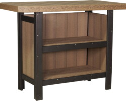 antique mahogany / black psbamb poly serving bar antique mahogany black