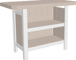 birch / white psbbiw poly serving bar birch white