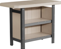 weatherwood / black psbwwb poly serving bar weatherwood black
