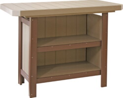 weatherwood / chestnut brown psbwwcbr poly serving bar weatherwood chestnut brown